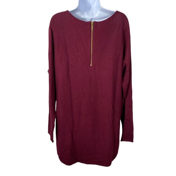 Michael Kors Womens Sweater Tunic | XL | Burgundy | Cozy Holidays - Picture 2 of 11